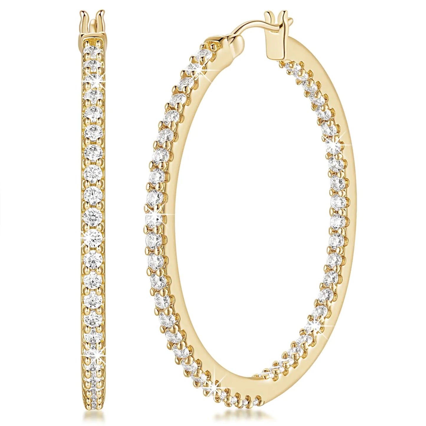 NICRET Hoops 14K Gold Hoop Earrings