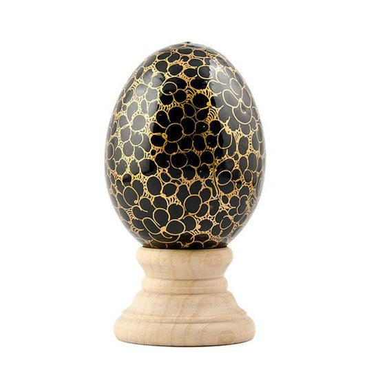 Golden Circles Hand Painted Wooden Easter Egg