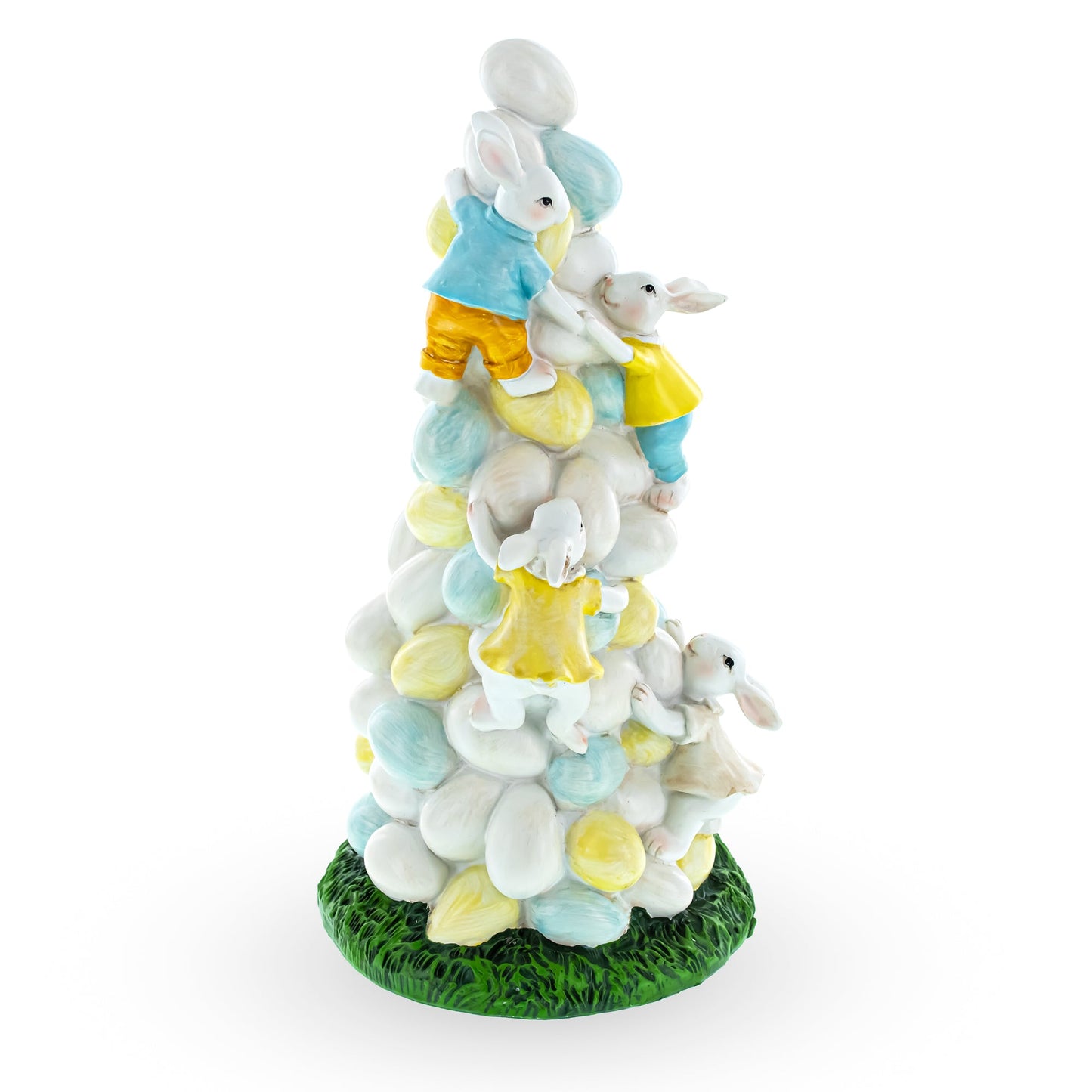Easter Bunny Climbing Egg Tower Decor 10.6 Inches