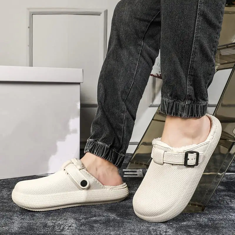 Unisex Fleece-Lined Eva Soft Bottom Slippers