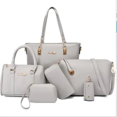 Set of 6 Luxury Leather Bags - Fashionable Design