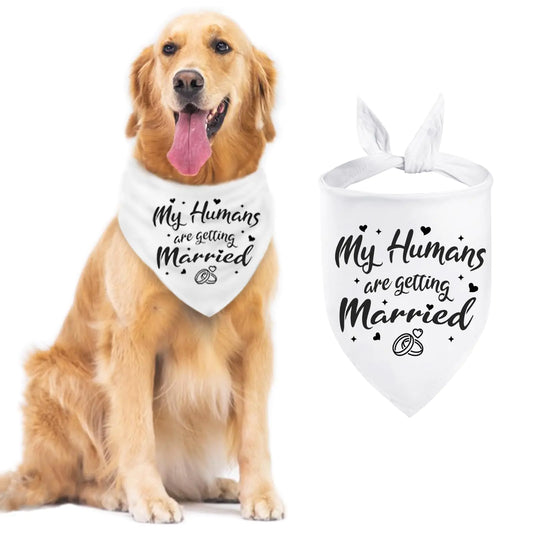 Engagement Gifts for Couples - Bride Gifts My Humans are Getting Married Dog Bandana for Bride to be Wedding Gifts White Dog Scraf for Bridal Shower