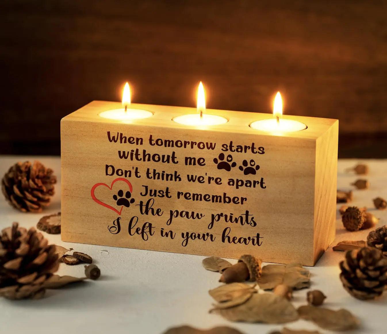 Dog Memorial Gifts for Loss of Dog Pet Memorial Gifts for Dogs Loss of Dog Sympathy Gift Pet Loss Gifts Dog Bereavement Gifts Dog Cat Passing Away Gifts Candle Holder 3 Votive Tea(When Tomorrow)