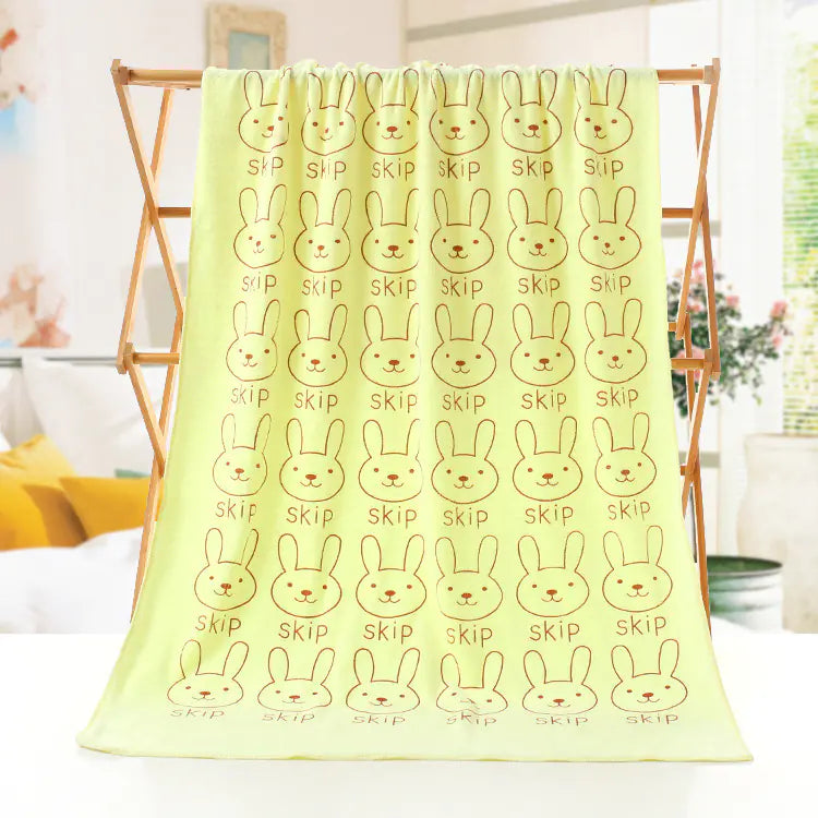Microfiber Beach Towel with Cartoon Print Design