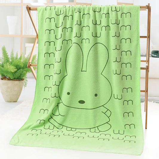Microfiber Beach Towel with Cartoon Print Design