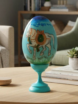 Royal Horse Wooden Easter Egg